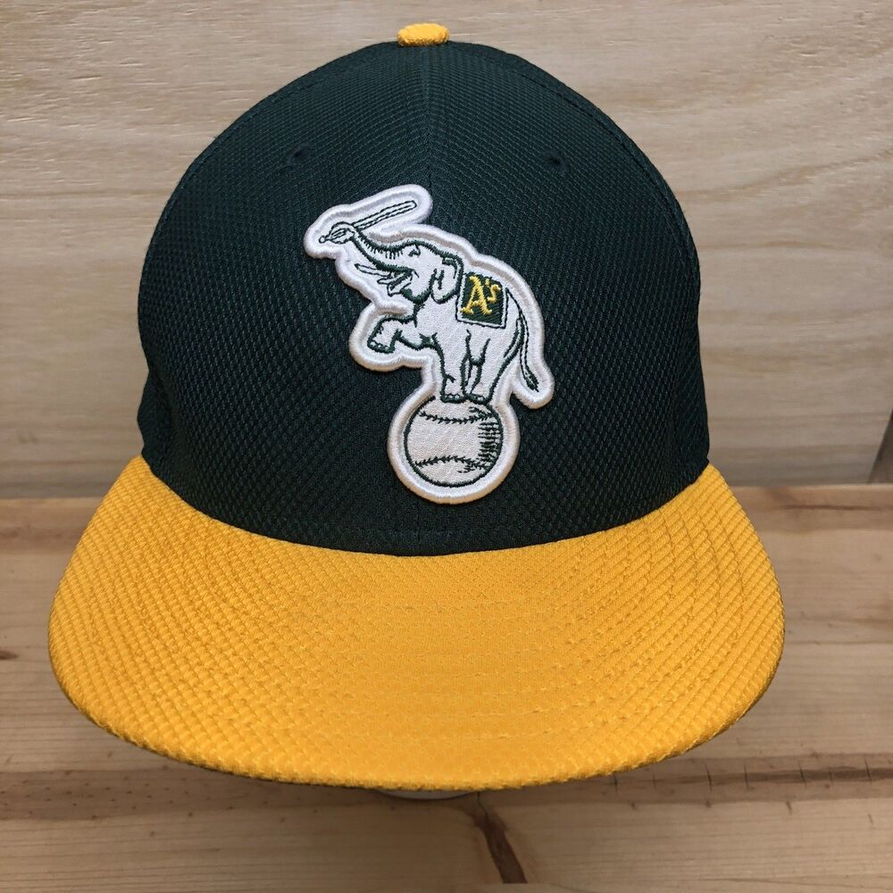 Oakland Athletics A’s New Era Hat Cap Sz 7 1/2 59Fifty Elephant Authentic